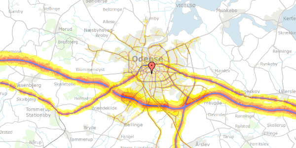 Trafikstøjkort på Filosofgangen 84, 2. tv, 5000 Odense C