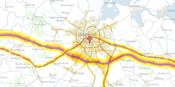 Trafikstøjkort på Filosofgangen 120, st. th, 5000 Odense C