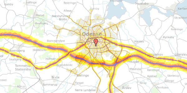 Trafikstøjkort på Finsens Allé 4, 5230 Odense M