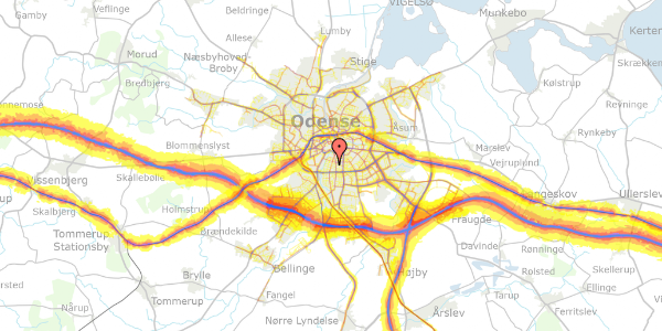 Trafikstøjkort på Finsens Allé 6, 5230 Odense M