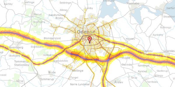 Trafikstøjkort på Finsens Allé 8, 5230 Odense M