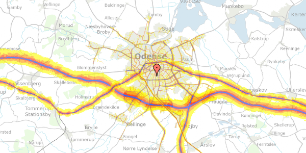 Trafikstøjkort på Finsens Allé 9, 5230 Odense M