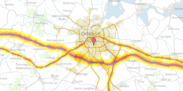 Trafikstøjkort på Finsens Allé 24, 5230 Odense M