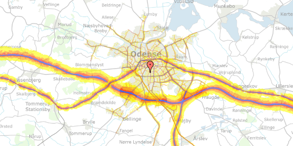 Trafikstøjkort på Finsens Allé 38, 5230 Odense M