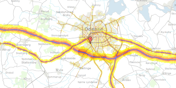 Trafikstøjkort på Flemmings Allé 23, 5250 Odense SV