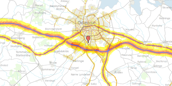 Trafikstøjkort på Fruens Bøge Allé 17, 5250 Odense SV