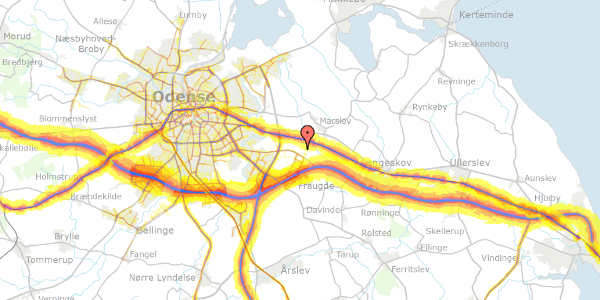 Trafikstøjkort på Fraugde-Kærby-Vej 161, 5220 Odense SØ