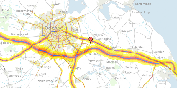 Trafikstøjkort på Fraugde-Kærby-Vej 177, 5220 Odense SØ