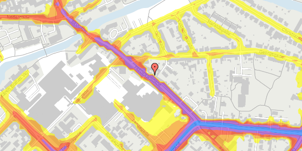 Trafikstøjkort på Frederiksgade 36, 5000 Odense C