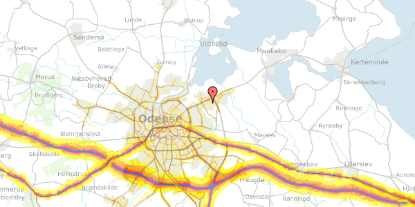 Trafikstøjkort på Fridasholmvej 109, 5240 Odense NØ