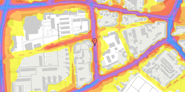 Trafikstøjkort på Fælledvej 11, 3. th, 5000 Odense C