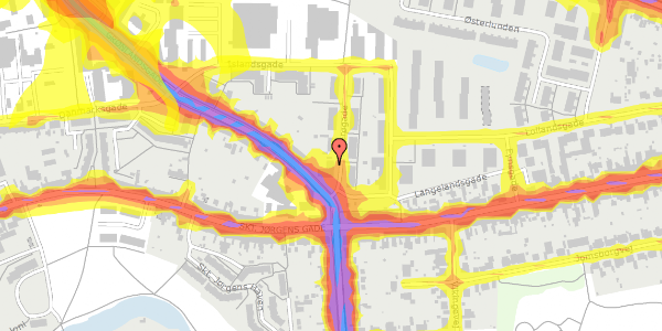 Trafikstøjkort på Færøgade 2, st. th, 5000 Odense C