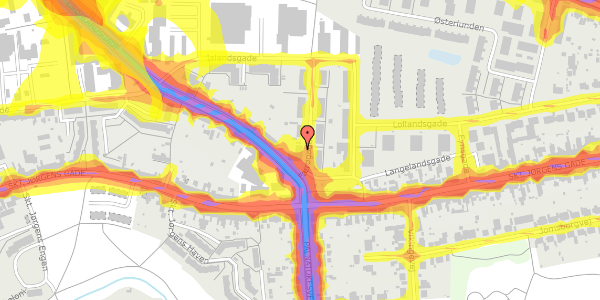 Trafikstøjkort på Færøgade 2, 2. tv, 5000 Odense C