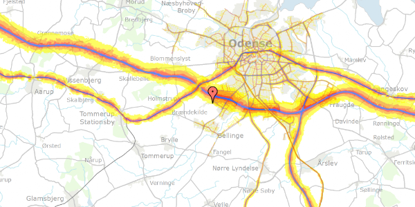 Trafikstøjkort på Gammel Højmevej 101, 5250 Odense SV