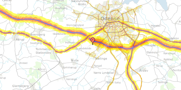 Trafikstøjkort på Gammel Højmevej 113, 5250 Odense SV