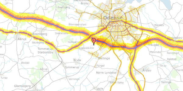 Trafikstøjkort på Gammel Højmevej 158, 5250 Odense SV