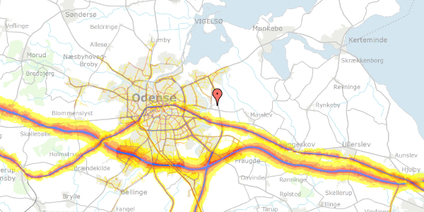 Trafikstøjkort på Gartnervænget 7, 5240 Odense NØ