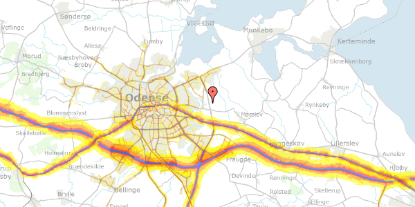 Trafikstøjkort på Gartnervænget 27, 5240 Odense NØ