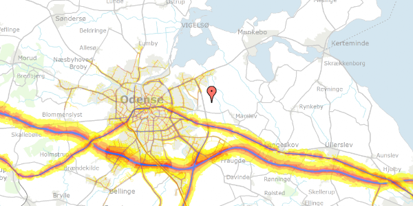 Trafikstøjkort på Gartnervænget Øst 33, 5240 Odense NØ