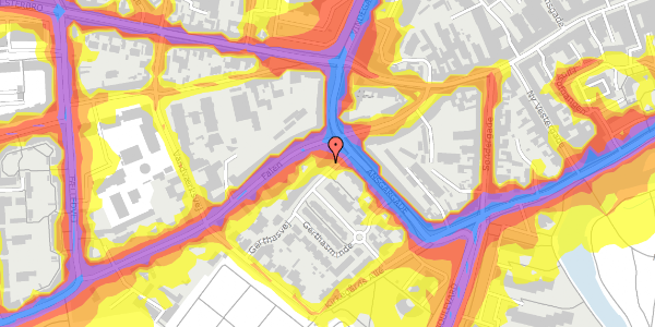 Trafikstøjkort på Gerthasvej 14, 1. th, 5000 Odense C