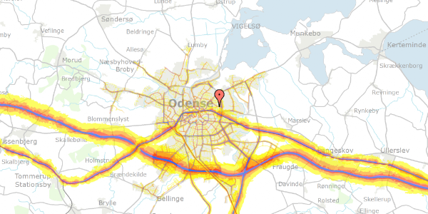 Trafikstøjkort på Glentevej 47, 2. th, 5000 Odense C