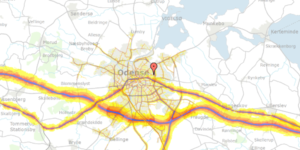 Trafikstøjkort på Glentevej 59, 2. tv, 5000 Odense C