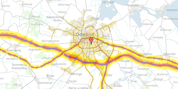 Trafikstøjkort på Godthåbsgade 30, 3. th, 5000 Odense C