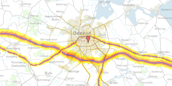 Trafikstøjkort på Godthåbsgade 36, 3. 5, 5000 Odense C