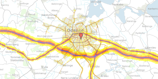 Trafikstøjkort på Godthåbsgade 40, kl. , 5000 Odense C