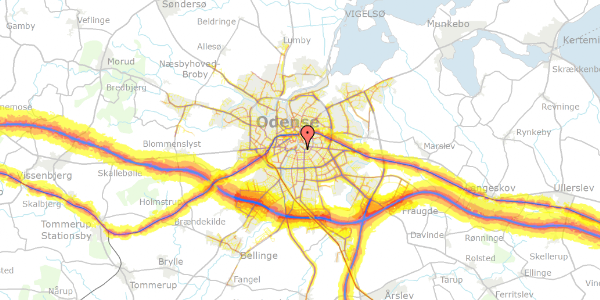 Trafikstøjkort på Gormsgade 2, st. , 5000 Odense C