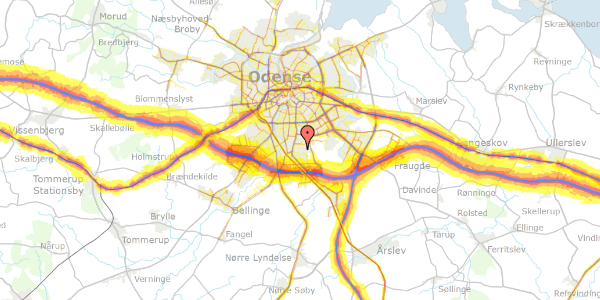 Trafikstøjkort på Græsmarken 6, 5260 Odense S