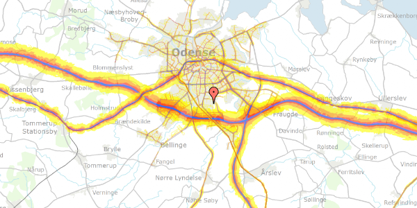 Trafikstøjkort på Græsmarken 20, 5260 Odense S