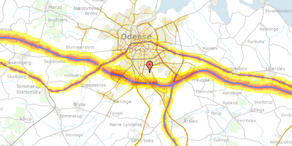 Trafikstøjkort på Græsmarken 34, 5260 Odense S