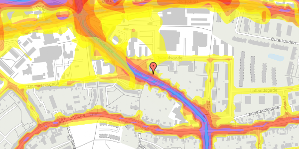 Trafikstøjkort på Grønlandsgade 22, 1. tv, 5000 Odense C