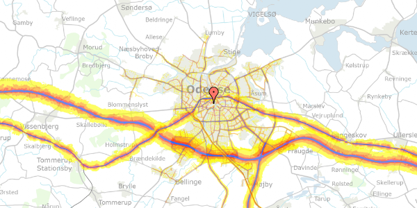 Trafikstøjkort på Grønnegade 30, st. , 5000 Odense C