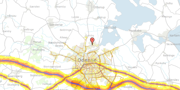 Trafikstøjkort på Grønnegyden 6, 5270 Odense N