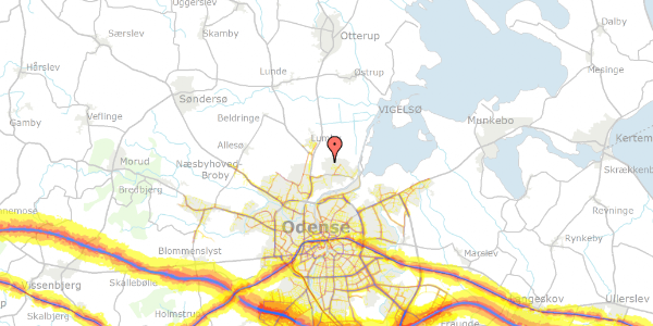 Trafikstøjkort på Grønnegyden 56, 5270 Odense N