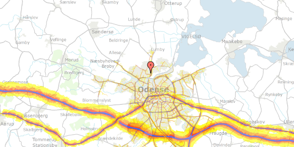 Trafikstøjkort på Gråstenvænget 9, 5270 Odense N