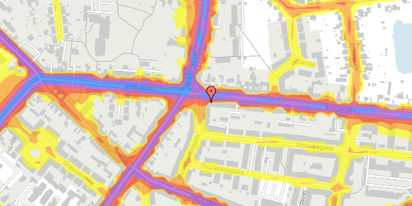 Trafikstøjkort på Gyldenløvesgade 2A, st. th, 5000 Odense C