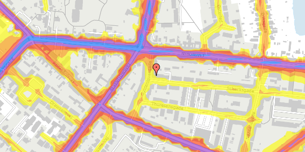 Trafikstøjkort på Gyldenløvesgade 8, st. th, 5000 Odense C