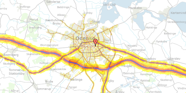 Trafikstøjkort på Gyldenløvesgade 11, st. th, 5000 Odense C