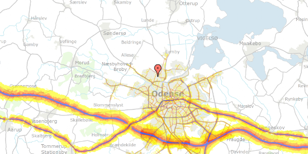 Trafikstøjkort på Gærdet 30, 5270 Odense N