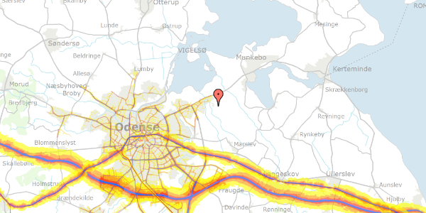 Trafikstøjkort på Gåseholmvej 10, 5320 Agedrup