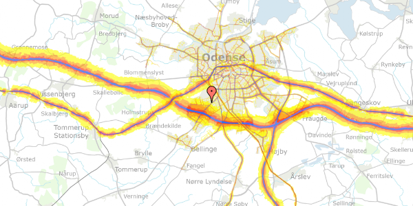 Trafikstøjkort på H.P. Simonsens Allé 77, 5250 Odense SV