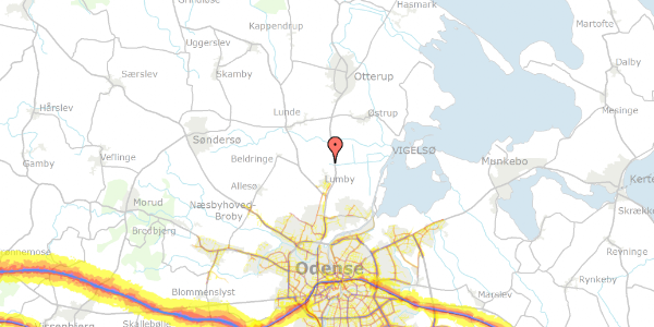 Trafikstøjkort på H.C. Lumbyes Vej 129, 5270 Odense N