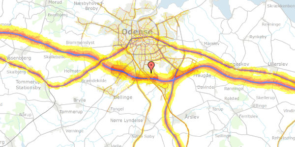 Trafikstøjkort på Hedelandsvej 26, 5260 Odense S