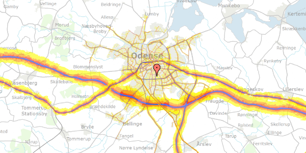 Trafikstøjkort på Helgavej 30, 5230 Odense M