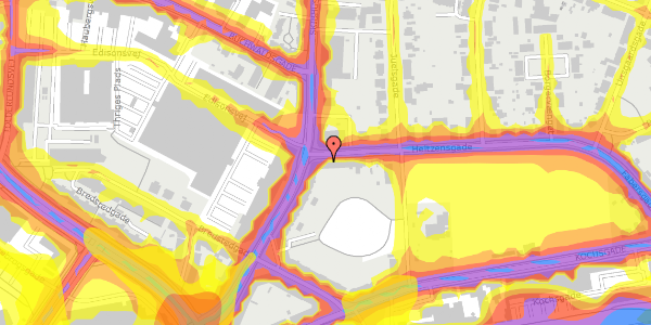 Trafikstøjkort på Heltzensgade 3, st. th, 5000 Odense C