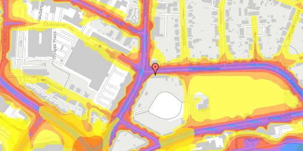 Trafikstøjkort på Heltzensgade 3, 2. th, 5000 Odense C