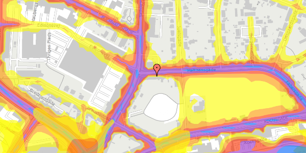 Trafikstøjkort på Heltzensgade 5, 2. th, 5000 Odense C